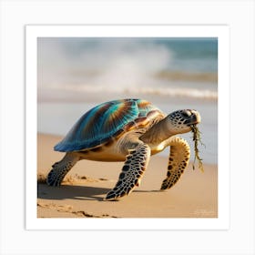 Turtle On The Beach 1 Art Print