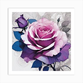 Purple Rose Art Print