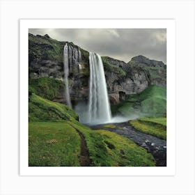 Waterfall In Iceland 3 Art Print