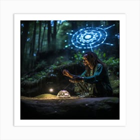 Shaman In The Forest Art Print