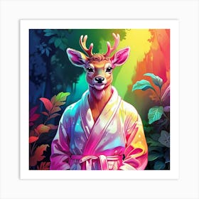 Deer In Bathrobe 7 Art Print