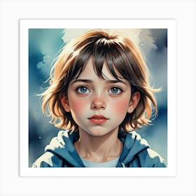 Girl With Blue Eyes 5 Art Print