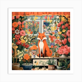 Fox In The Garden Art Print