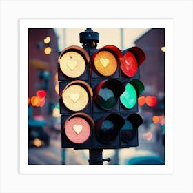 Heart Traffic Light 1 Art Print