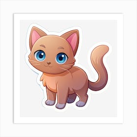 Cute Kitten Sticker 4 Art Print