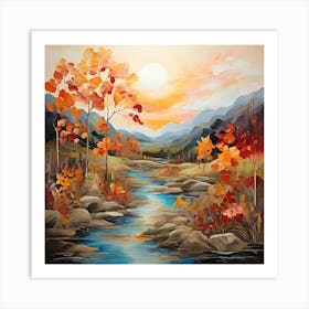 Autumn River Art Print