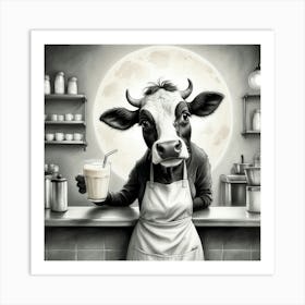 Cow Milk Art Print