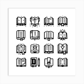 Book Icons Set Web Icons Design Collection (6) Art Print