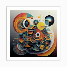 abstract painting with geometric 11 Art Print