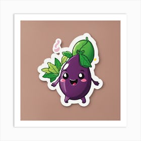 Kawaii Fruit Sticker Art Print