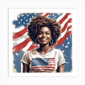 American Girl With Afro 1 Art Print