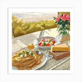 Lunch in Tuscany Art Print