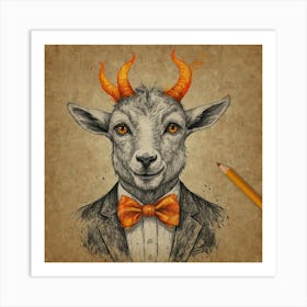 Goat In A Suit 8 Art Print