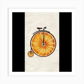 Orange Bicycle 3 Art Print