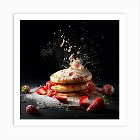 Pancakes And Strawberries Art Print