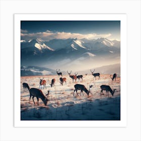 Winter Animals Art Print