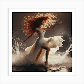 Girl In The Water 2 Art Print