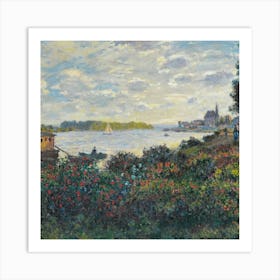 Claude Monet And The Seine Art Print