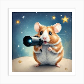 Hamster With Telescope 9 Art Print