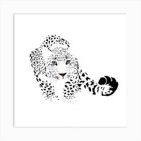 Snow Leopard White Series Square Art Print
