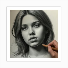 Portrait Of A Young Woman Art Print