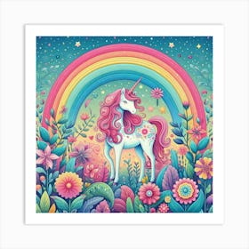 Unicorn In The Rainbow 1 Art Print