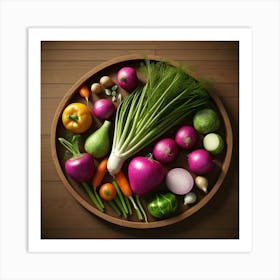 Vegetables On A Plate Art Print