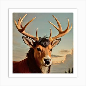 Deer Head 64 Art Print