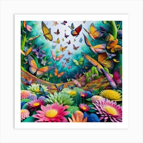 Butterfly Garden 1 Art Print