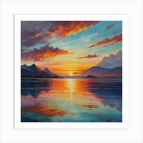 Sunset Over Loch Ryan 1 Art Print