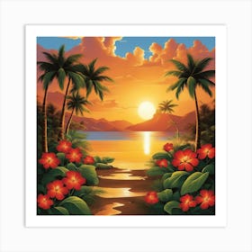 Sunset In The Tropics Art Print