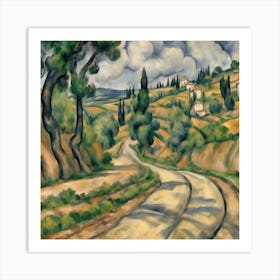 The Bend In The Road, Paul Cézanne 11 Art Print