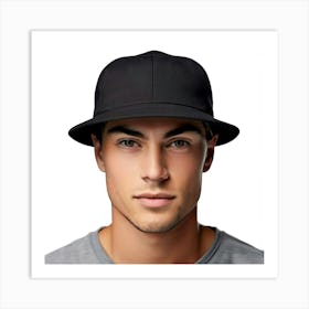 Portrait Of A Man Wearing A Hat Art Print