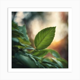 Green Leaf In The Sunlight Art Print