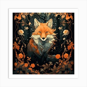 Fox In The Forest Art Print