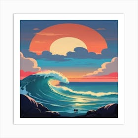 Sunset At The Beach 1 Art Print