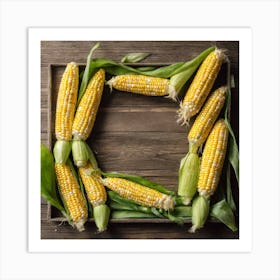 Sweetcorn As A Frame (5) Art Print