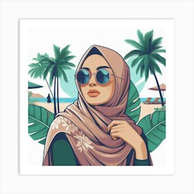 Muslim Girl In Hijab Art Print