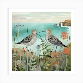 Bird In Nature Dunlin 4 Art Print