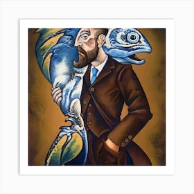 Man With A Fish Art Print