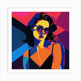 Calm Woman Portrait With Glasses Art Print