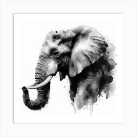 Elephant Watercolour Painting Art Print