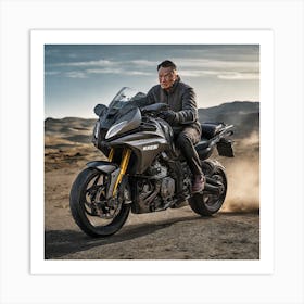 Man Riding Motorcycle Art Print
