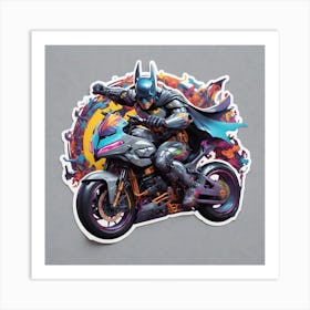Batman Motorcycle Sticker Art Print