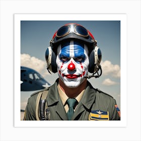 78 Military Airplane Pilot Like A Clown Art Print
