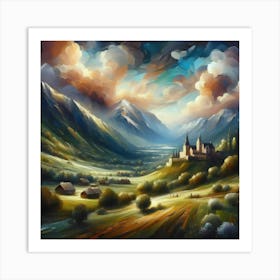 Castle In The Mountains 1 Art Print