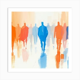 Group Of People Walking Art Print