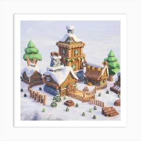 A Snow Village 9 Art Print