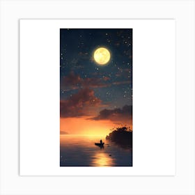 Moonlight In The Sky Art Print