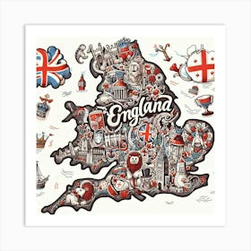 England Map 1 Art Print